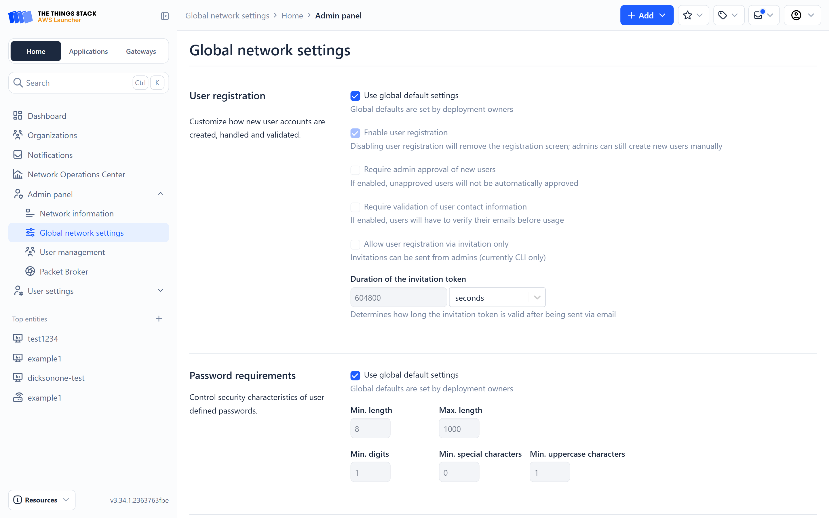 Navigate to tenant settings