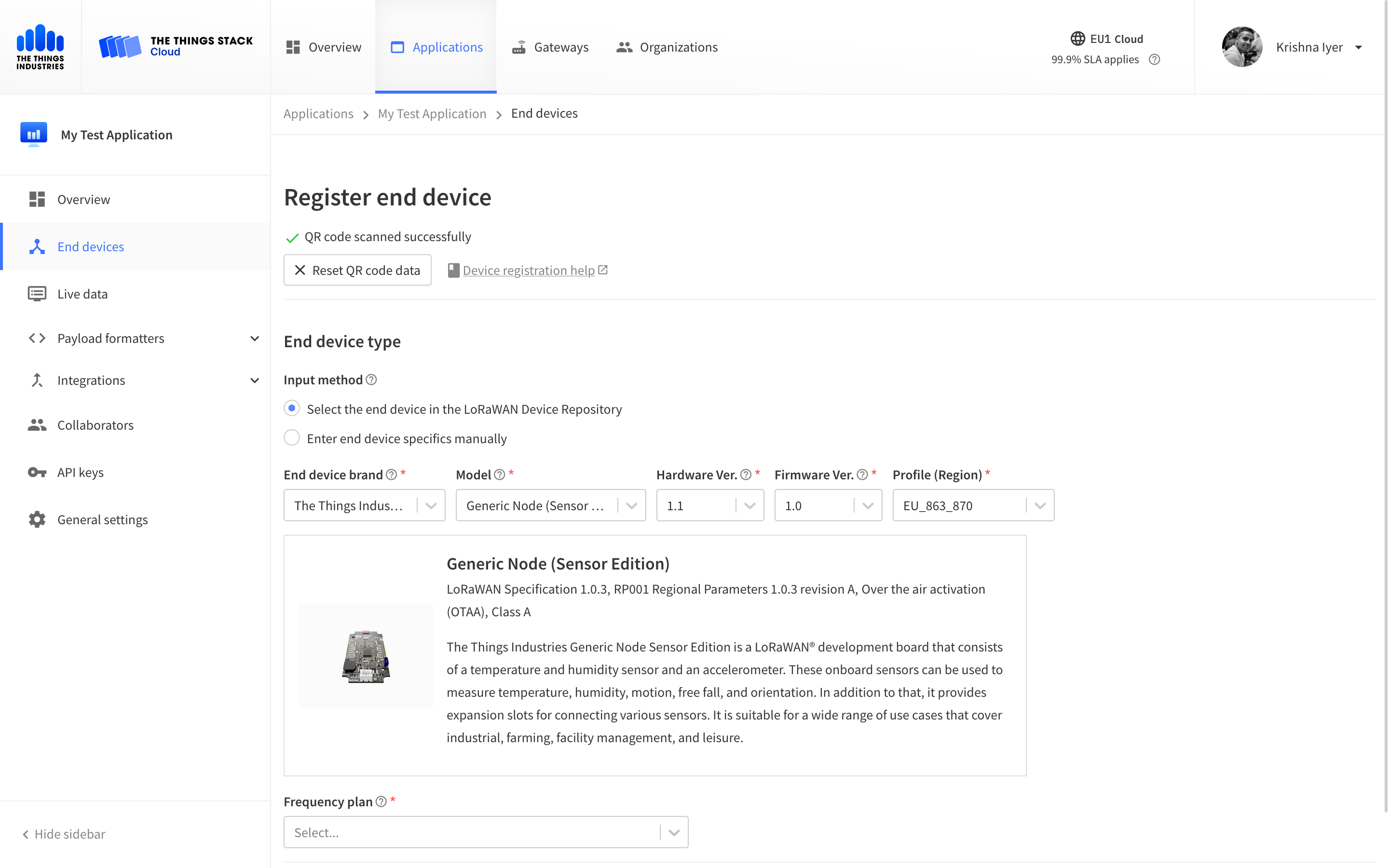 Creating a new device with the Device Repository