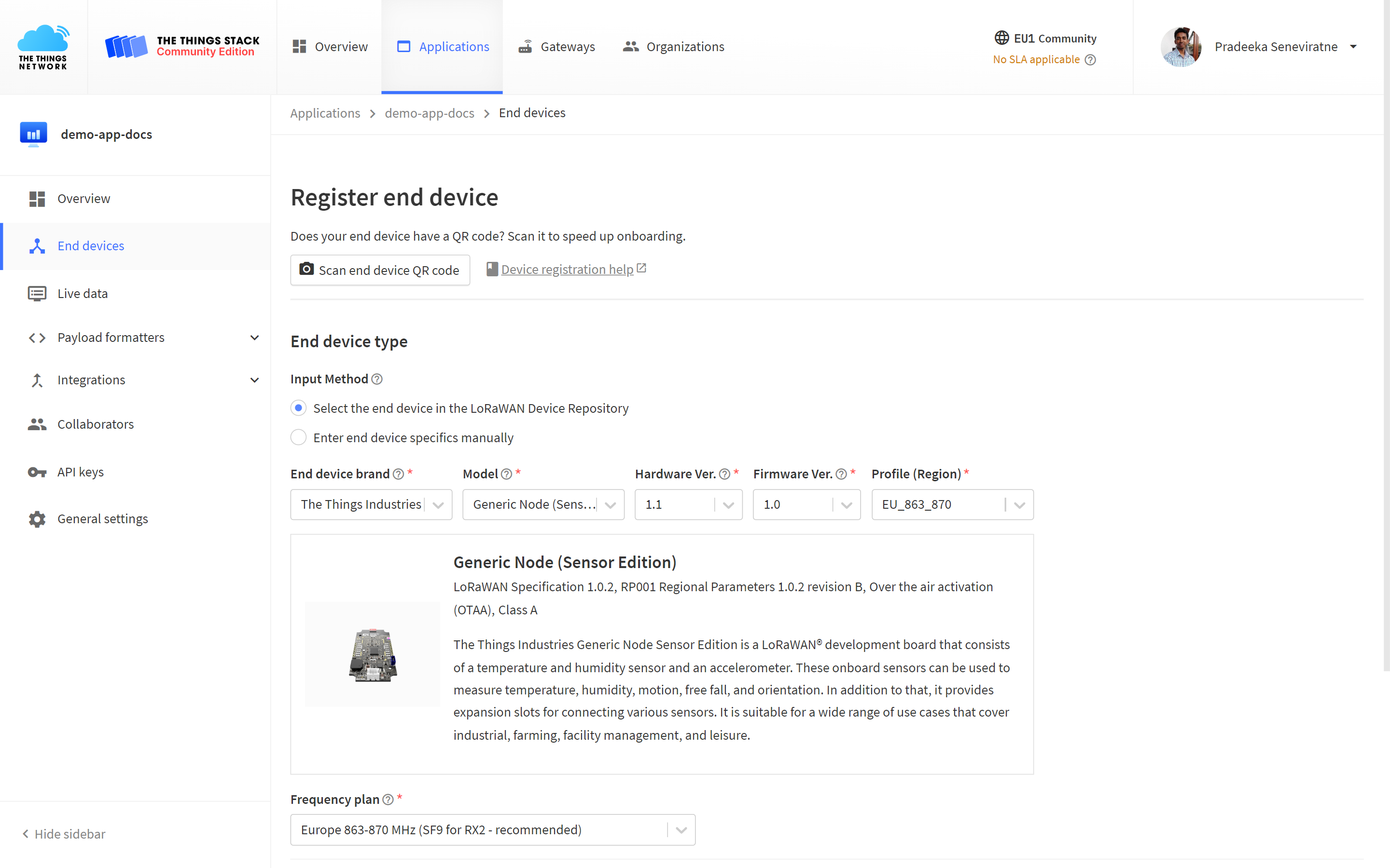 Settings for registration through device repository