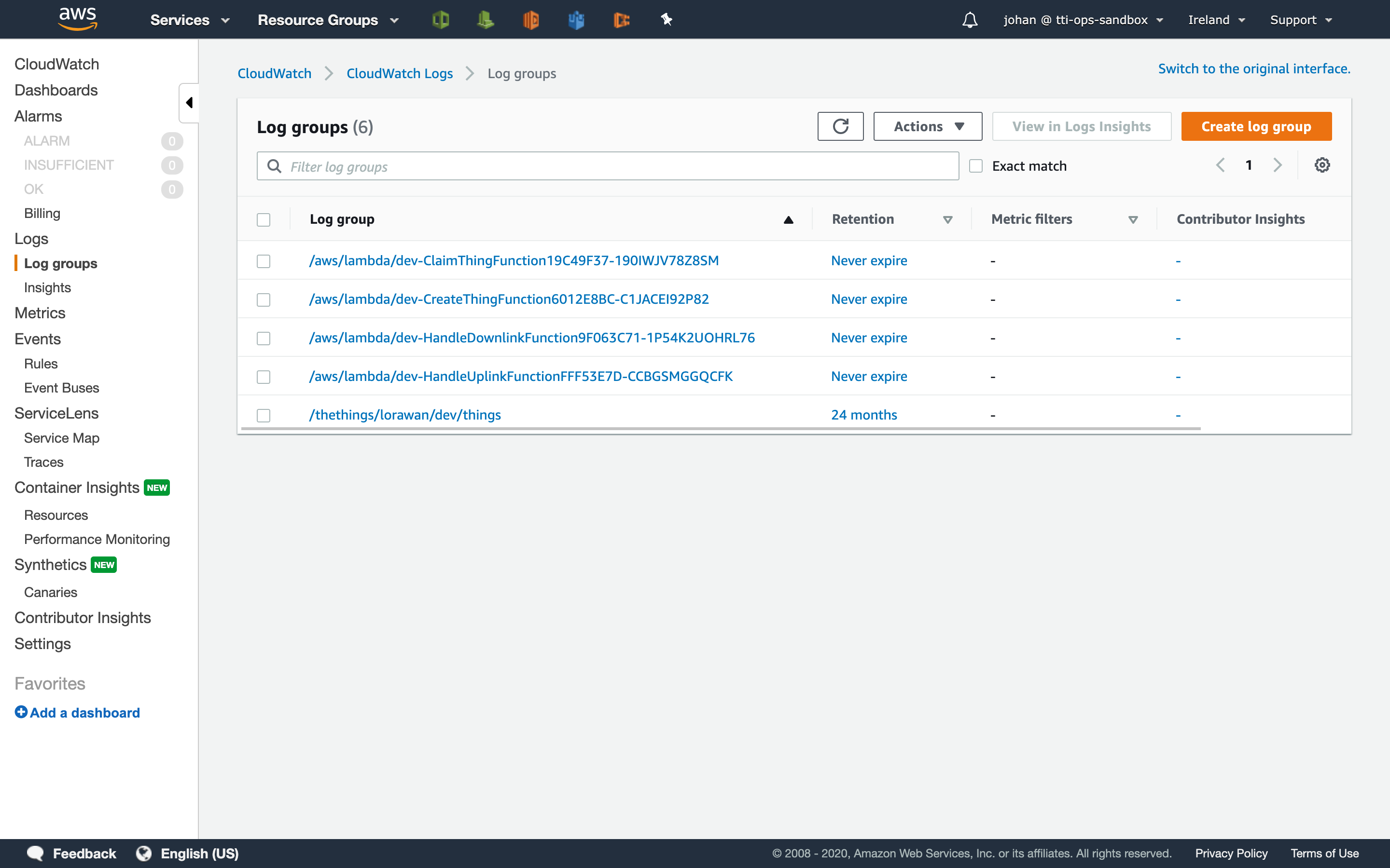 Log Groups