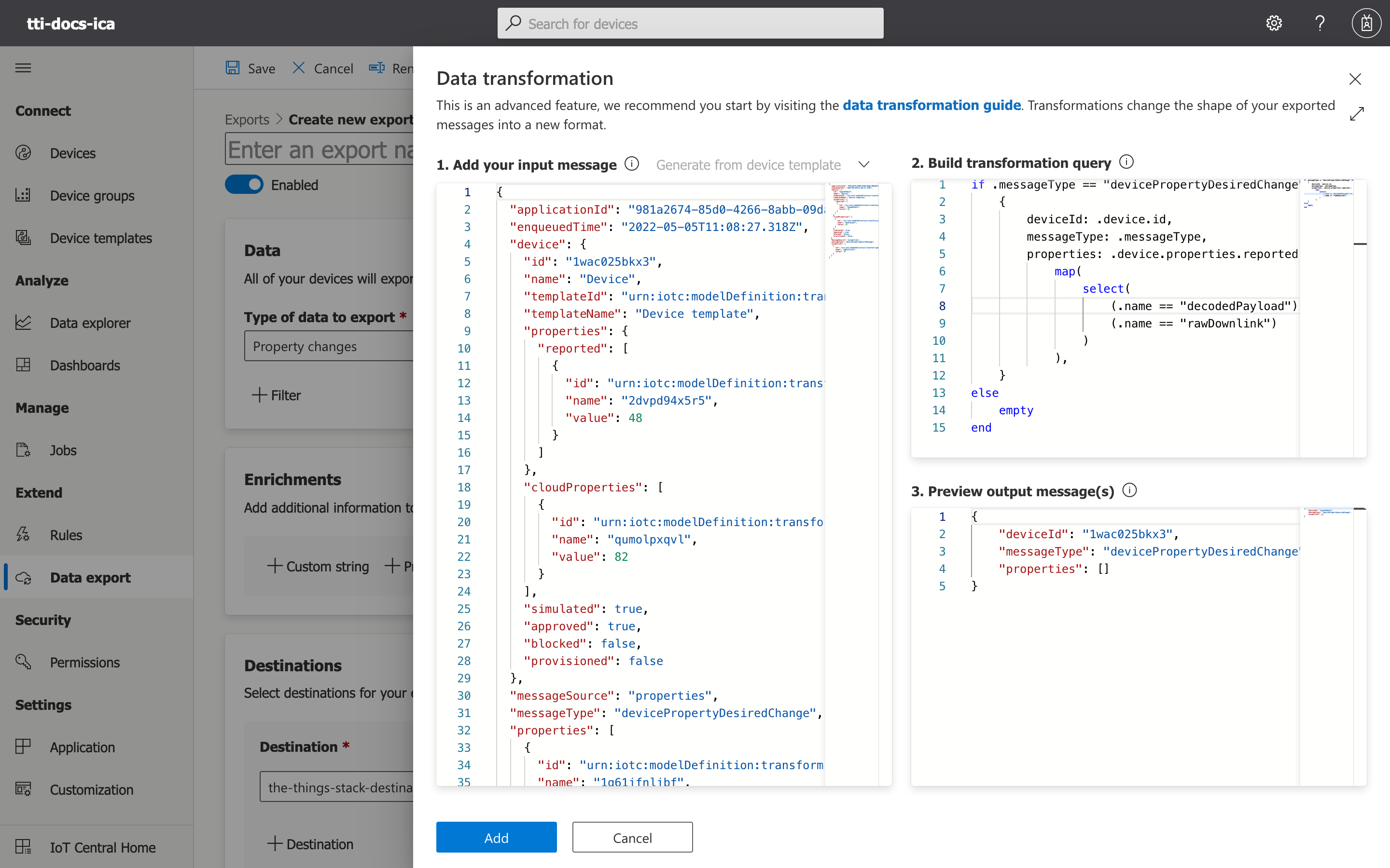 Add Transformation Query