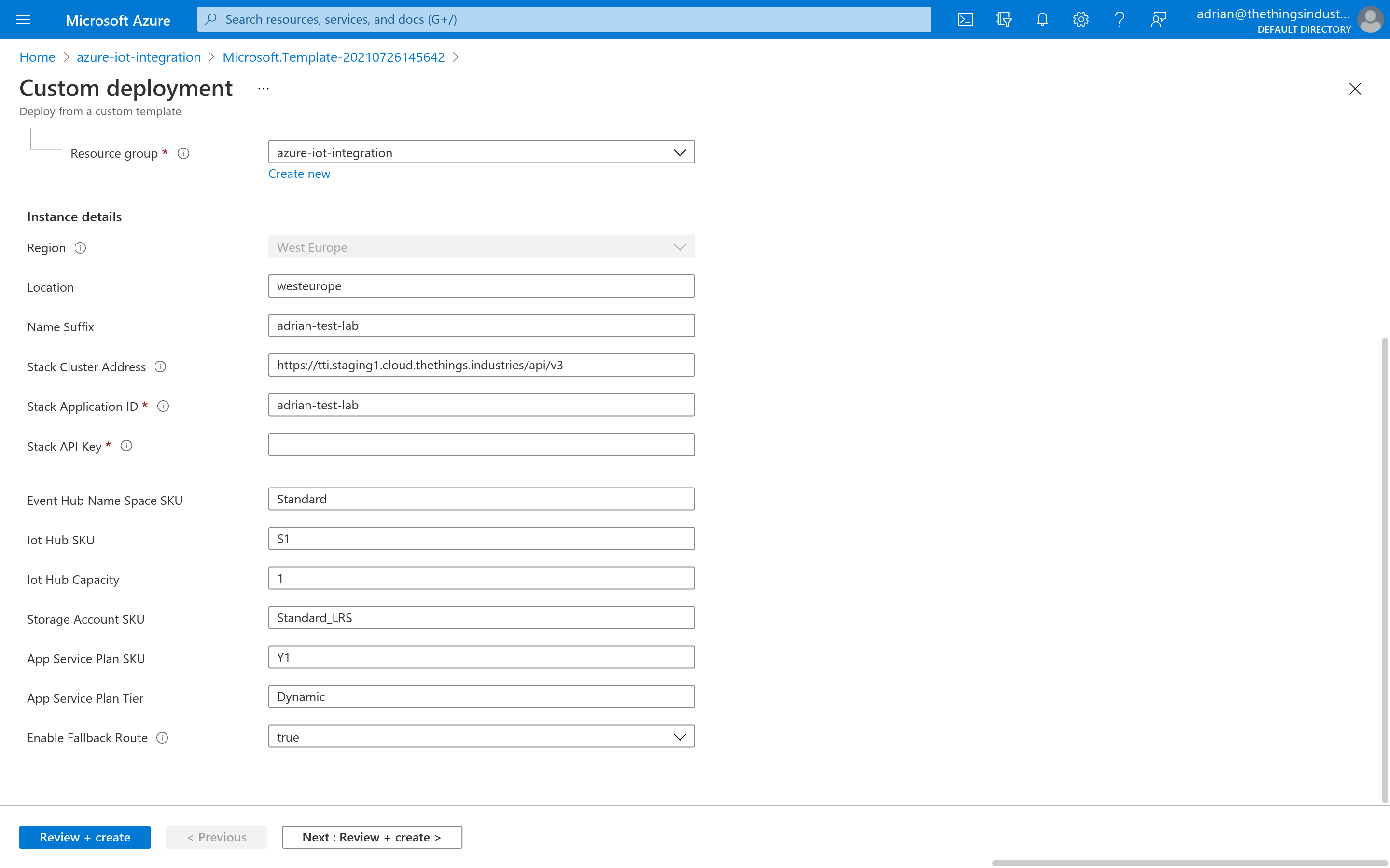 Deploy Azure Resource Manager Template