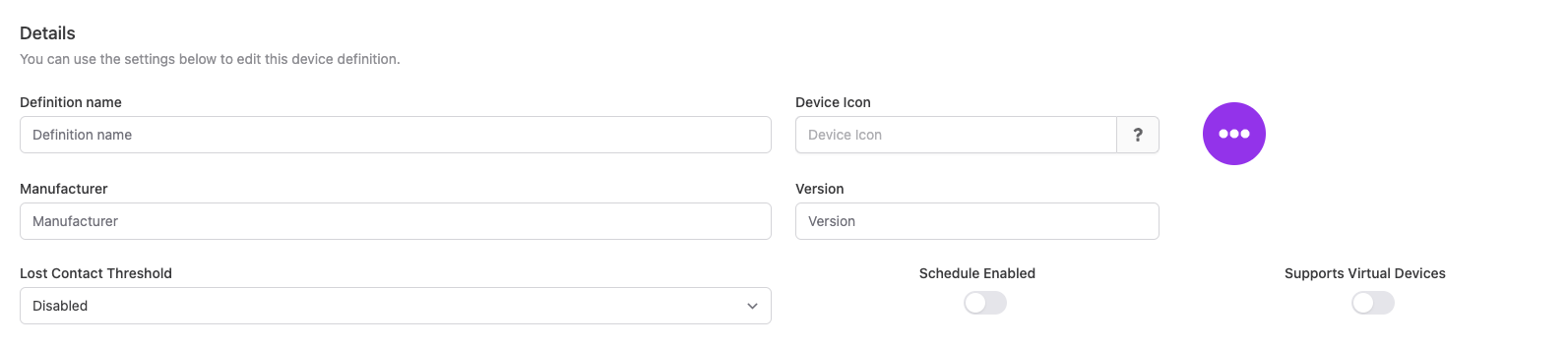 Device definitions