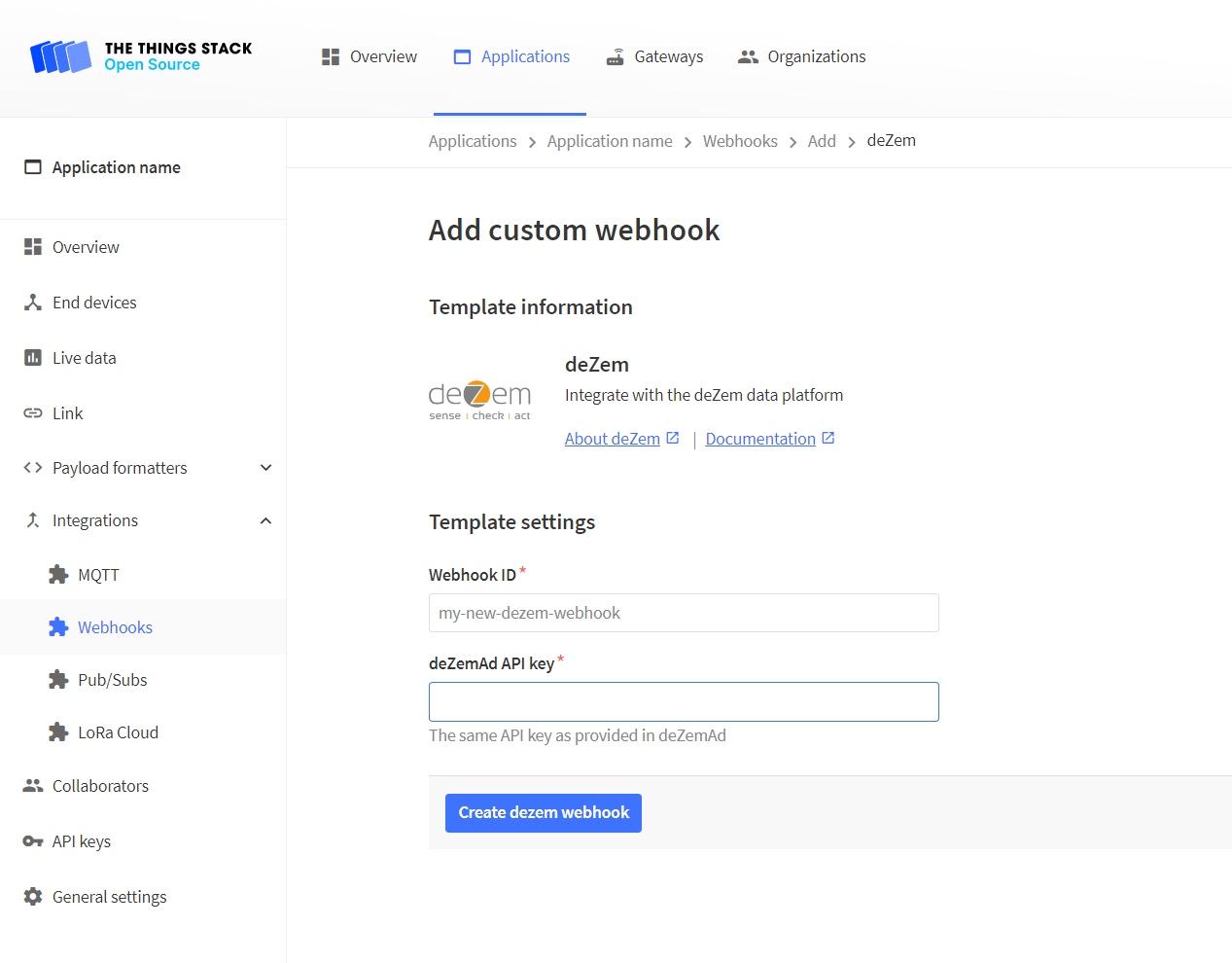 deZem Webhook Template