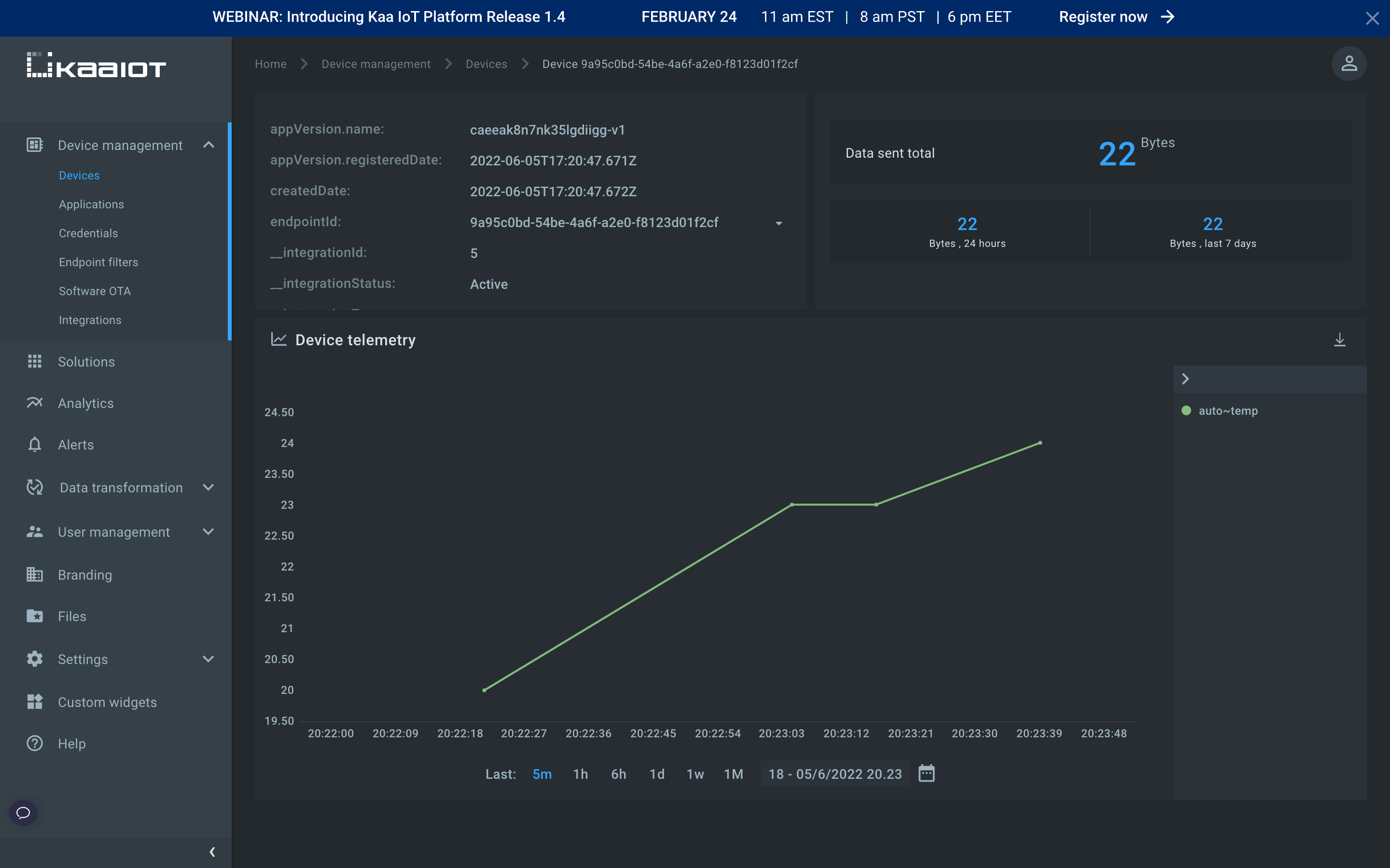 Endpoint with telemetry data