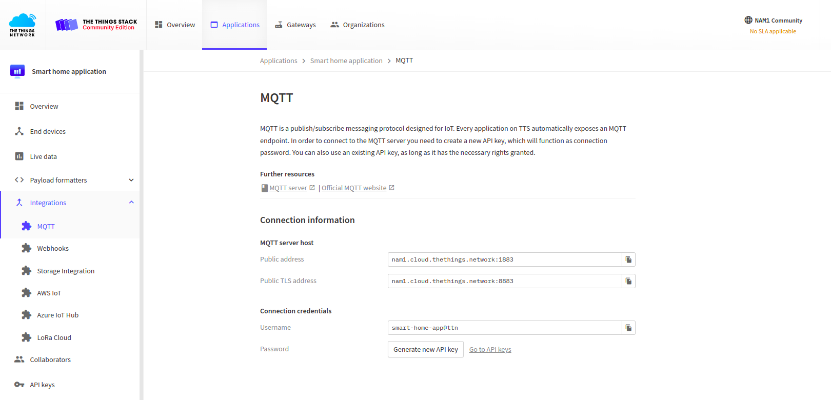 Generate API key