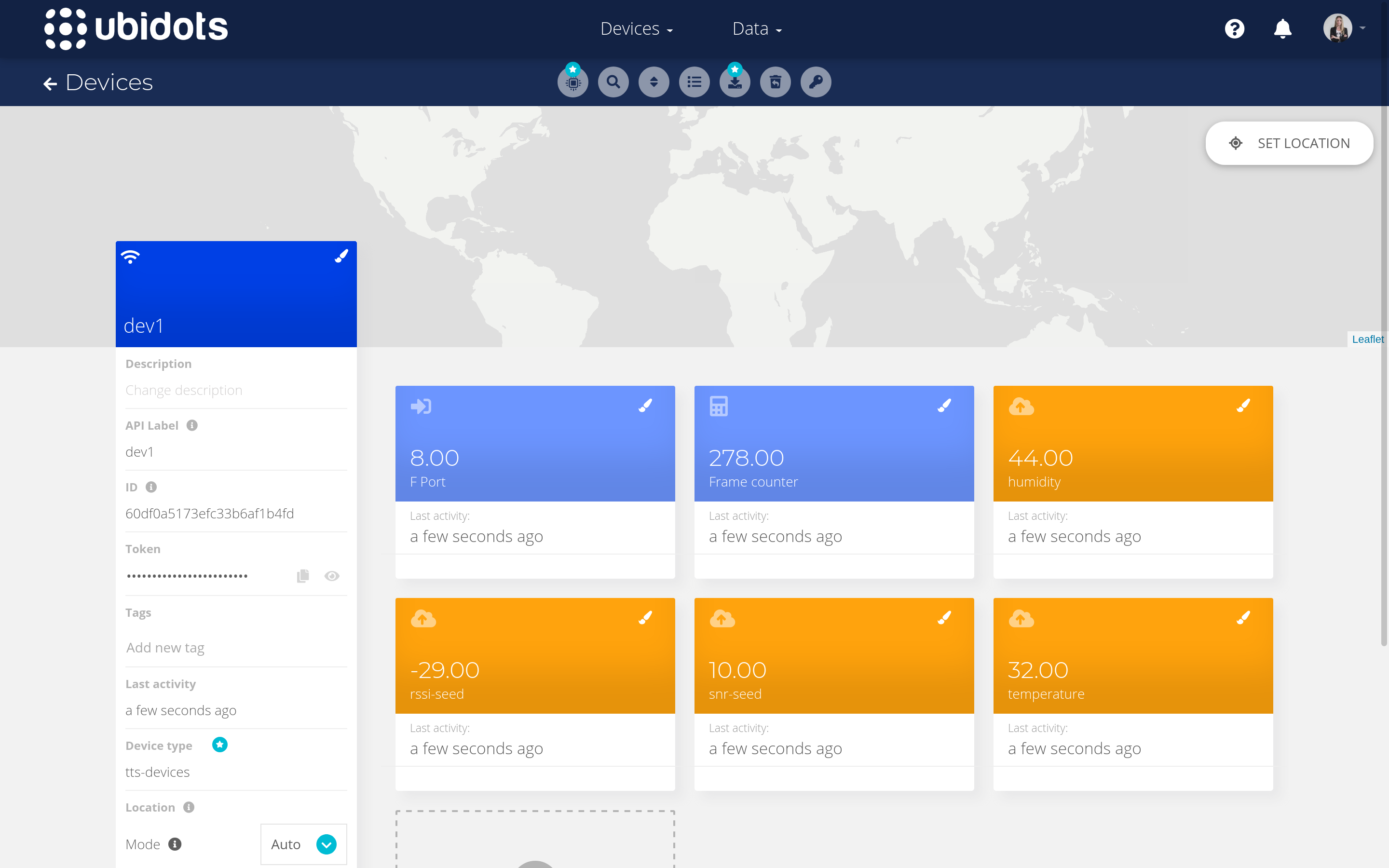 Device dashboard