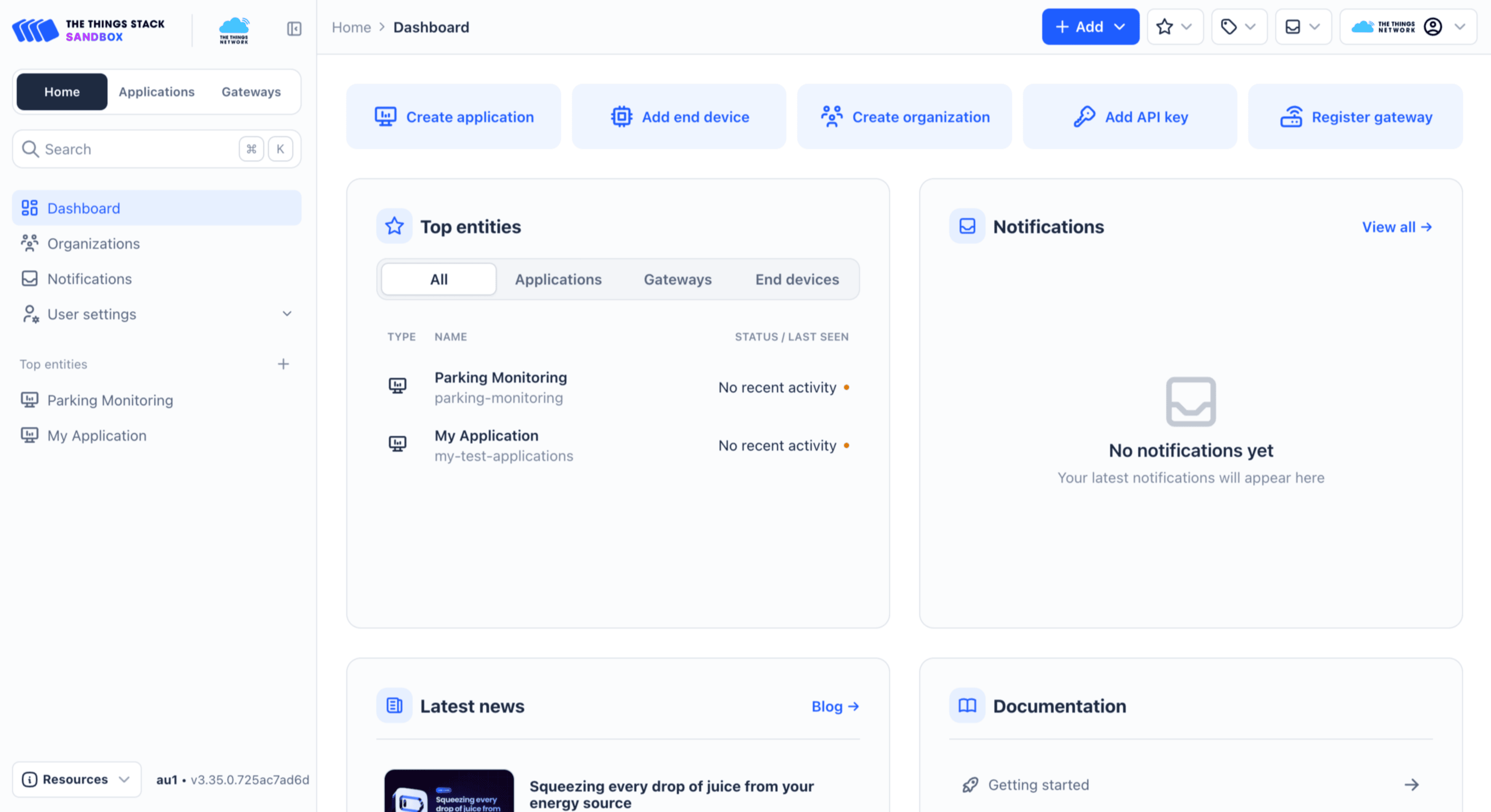 The Things Stack Console