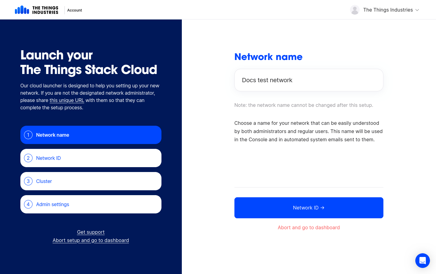 Enter network name