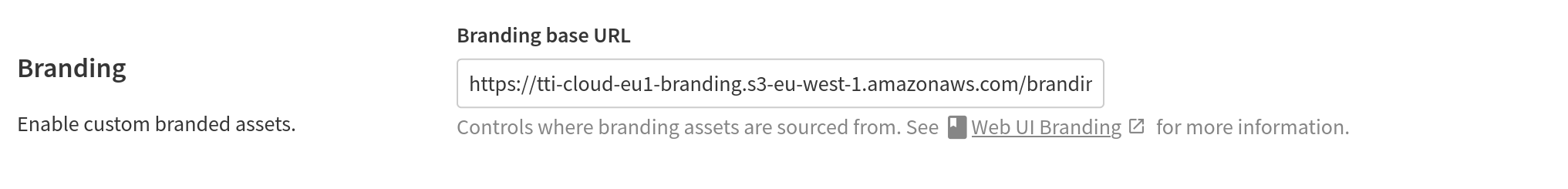 Branding assets source URL